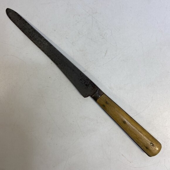 Antique Bone Handle Knife Kitchen or Chefs 7.5 In Blade Butcher Civil War Era - Picture 1 of 10